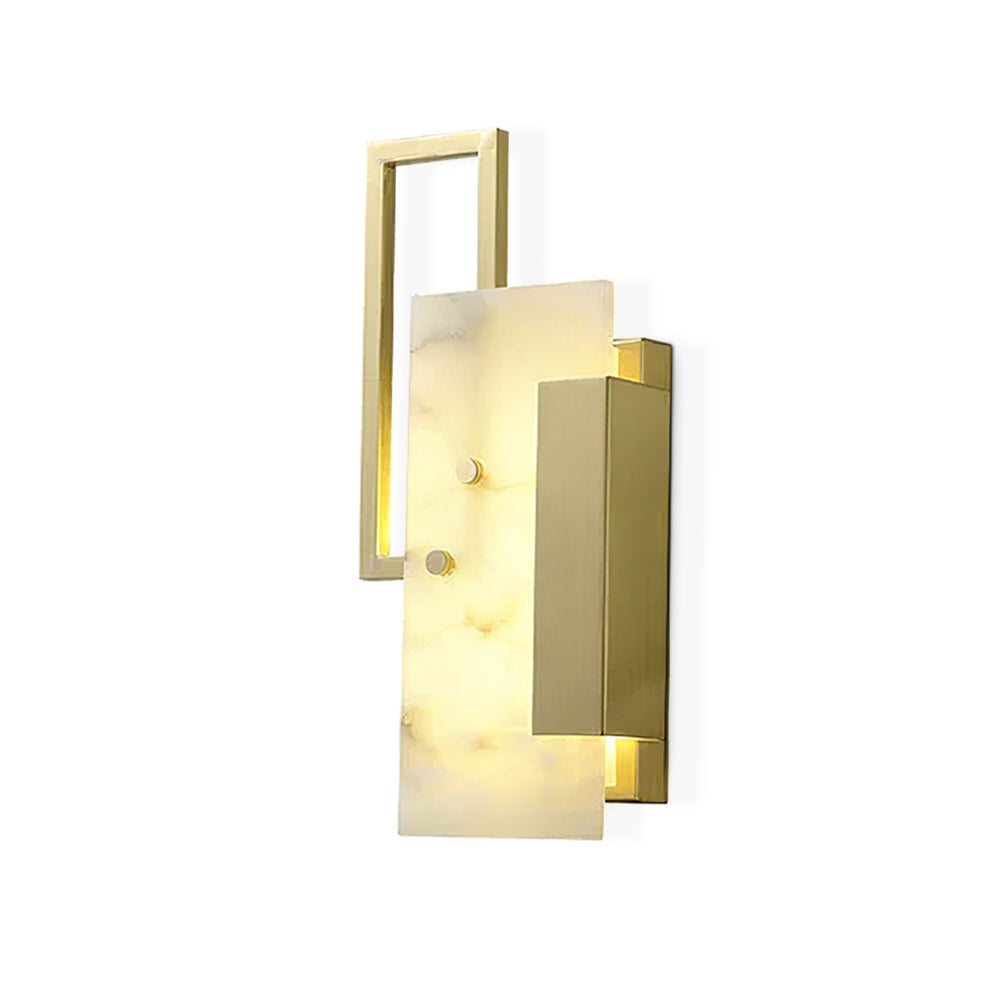 Alabaster Brass Wall Sconce
